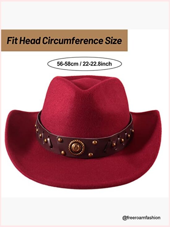 Cowgirl Hat with Fringed Bandana Set - Wide Brim Western Hat main image 4